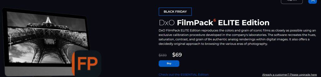 Black Friday 2022 DXO Filmpack 6 Elite Edition