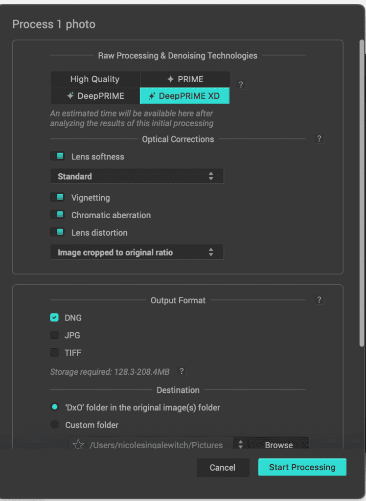 DxO PureRAW 3 Settings