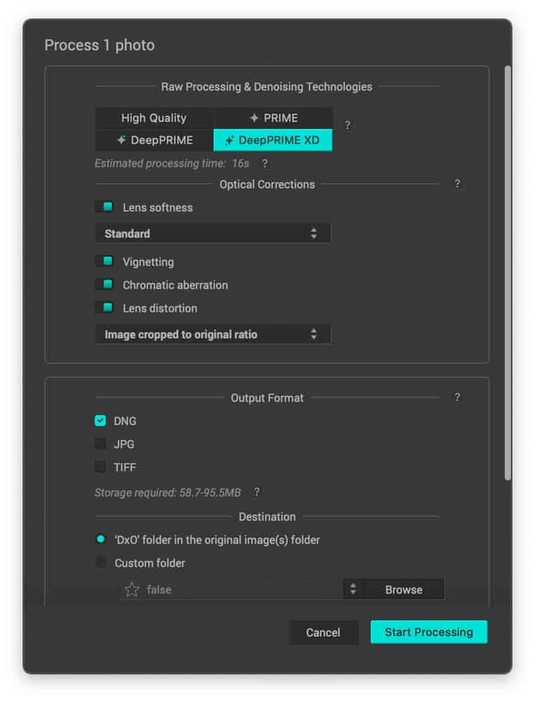 DxO PureRAW 3 Toggle