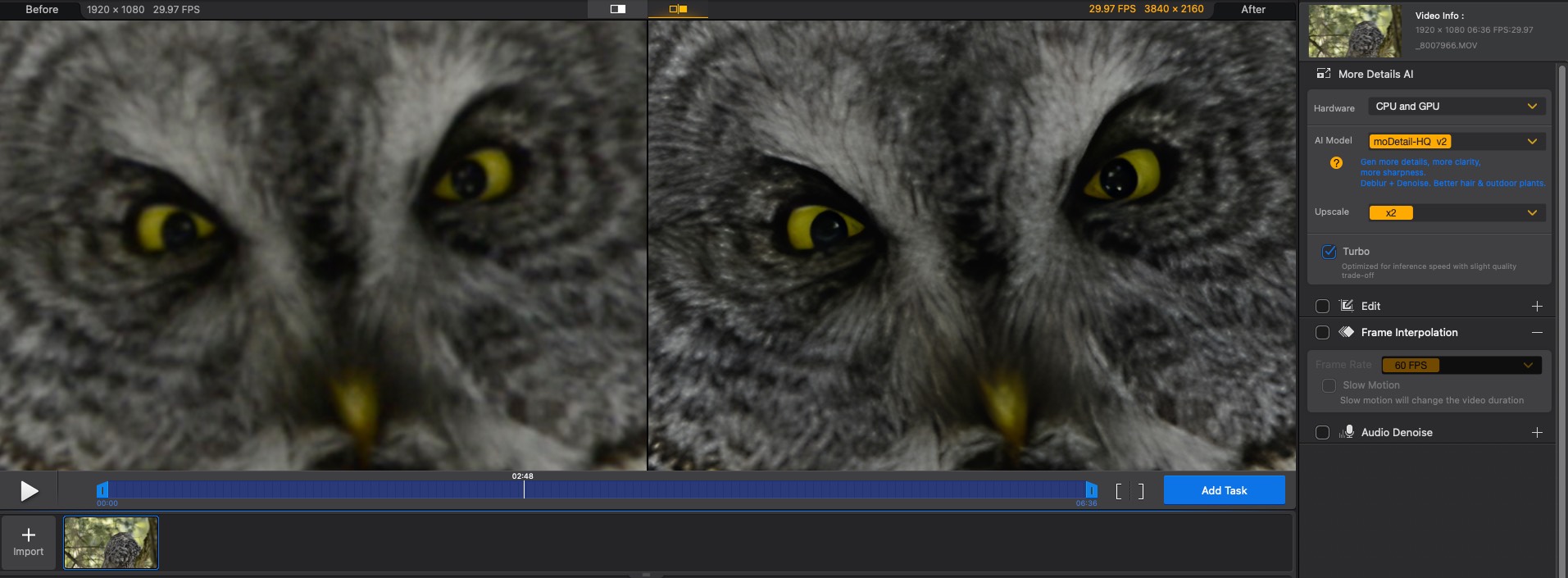Aiarty Video Enhancer Remove Blur