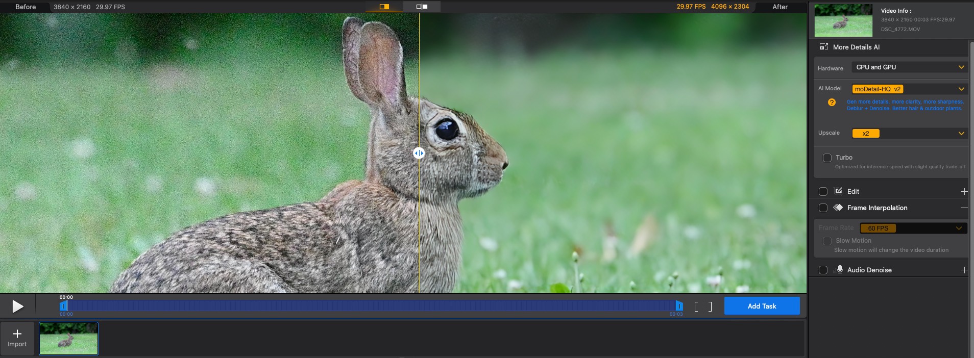 Aiarty Video Enhancer Noise Reduction