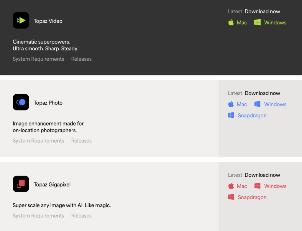 Topaz Labs Free Trial Download Page