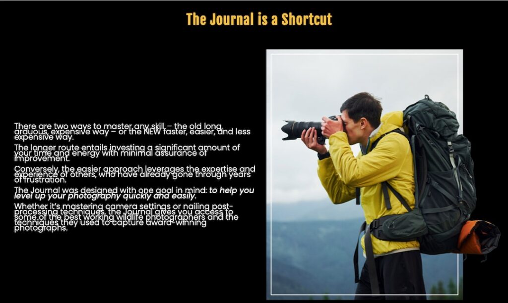 Journal of Wildlife Photography Is A Shortcut